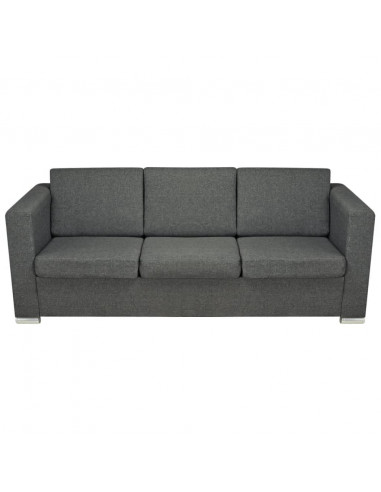 2 Pz Set di Divani in Stoffa Grigio Scuro