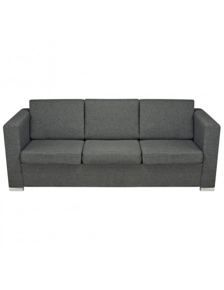2 Pz Set di Divani in Stoffa Grigio Scuro