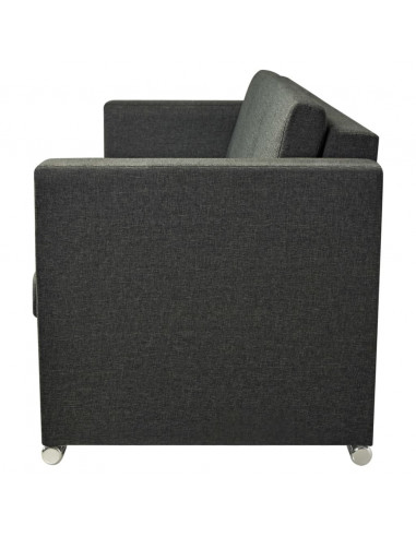 2 Pz Set di Divani in Stoffa Grigio Scuro