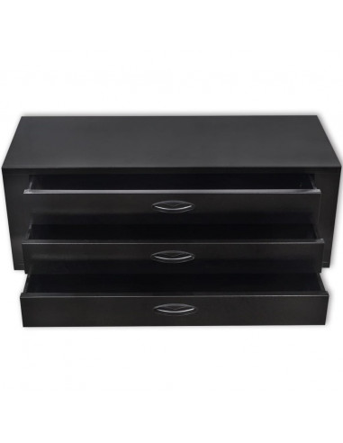 Cassettiera Porta Attrezzi in Metallo con 3 Cassetti Nera