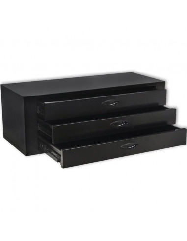 Cassettiera Porta Attrezzi in Metallo con 3 Cassetti Nera