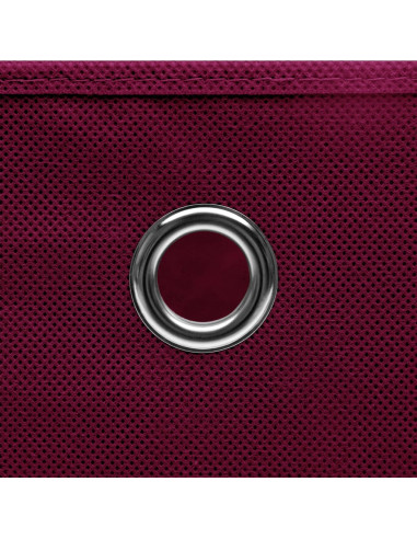 Contenitori 4 pz in Tessuto non Tessuto 28x28x28 cm Rosso Scuro