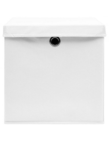 Contenitori con Coperchi 4 pz 28x28x28 cm Bianco