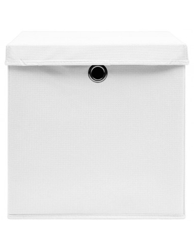 Contenitori con Coperchi 10 pz 28x28x28 cm Bianco