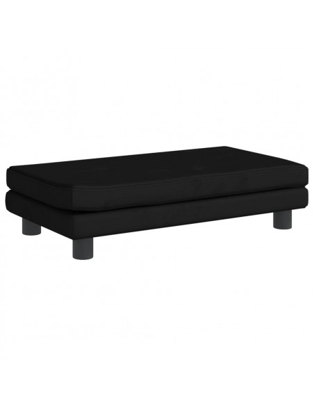Divano per Bambini con Poggiapiedi Nero 100x50x30 cm in Velluto