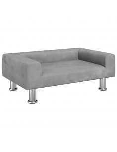 Divano per Bambini Grigio Chiaro 70x45x26,5 cm in Velluto 2