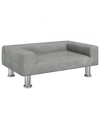 Divano per Bambini Grigio Chiaro 70x45x26,5 cm in Velluto