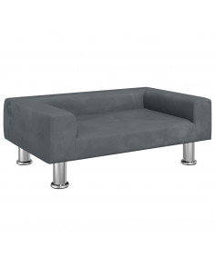 Divano per Bambini Grigio Scuro 70x45x26,5 cm in Velluto 2