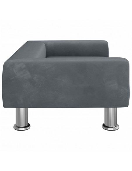Divano per Bambini Grigio Scuro 70x45x26,5 cm in Velluto