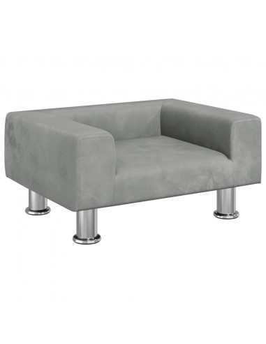 Divano per Bambini Grigio Chiaro 50x40x26,5 cm in Velluto