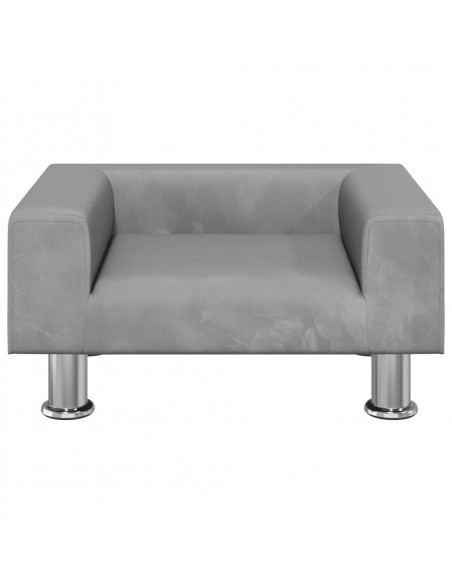 Divano per Bambini Grigio Chiaro 50x40x26,5 cm in Velluto