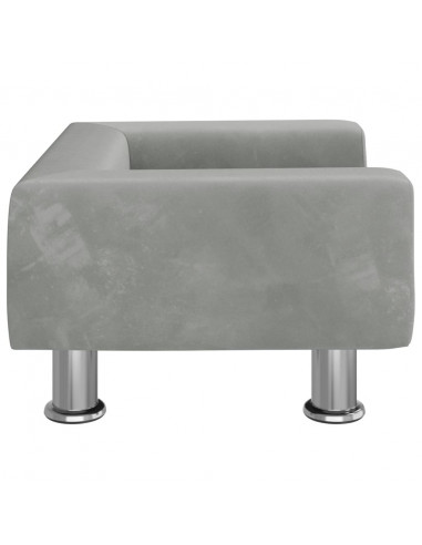 Divano per Bambini Grigio Chiaro 50x40x26,5 cm in Velluto
