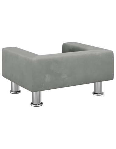 Divano per Bambini Grigio Chiaro 50x40x26,5 cm in Velluto