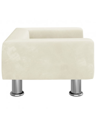 Divano per Bambini Crema 50x40x26,5 cm in Velluto