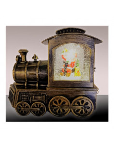 Decoro Lotti 71254 XMAS KING Locomotiva con Acqua Glitter Led Marrone