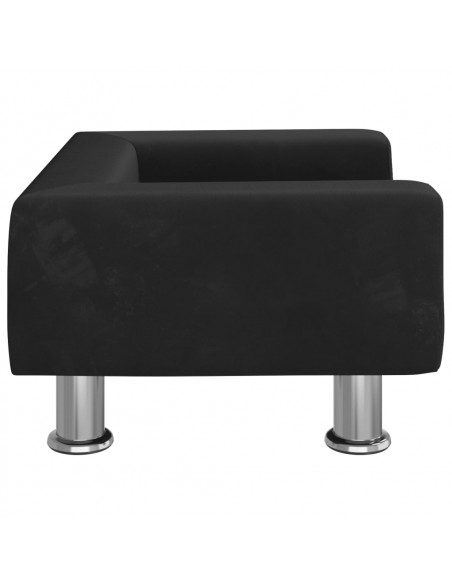 Divano per Bambini Nero 50x40x26,5 cm in Velluto