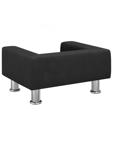Divano per Bambini Nero 50x40x26,5 cm in Velluto
