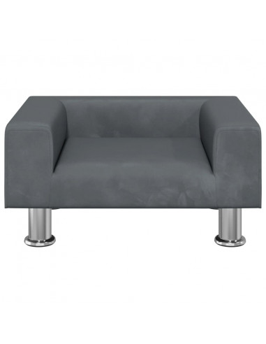 Divano per Bambini Grigio Scuro 50x40x26,5 cm in Velluto