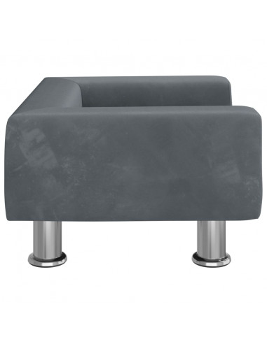 Divano per Bambini Grigio Scuro 50x40x26,5 cm in Velluto