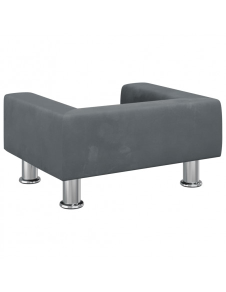Divano per Bambini Grigio Scuro 50x40x26,5 cm in Velluto