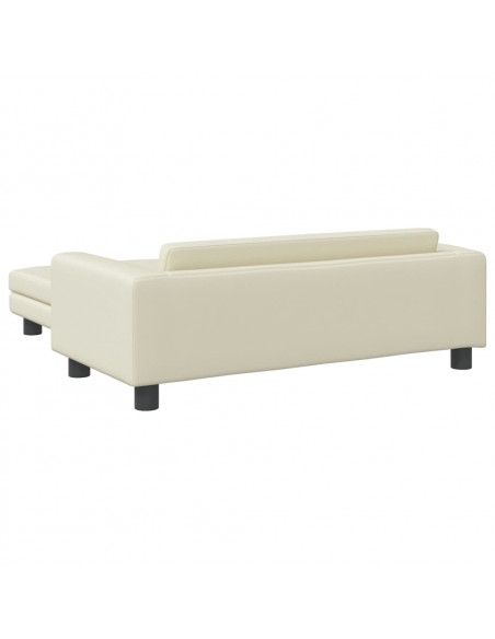 Divano per Bambini con Poggiapiedi Crema 100x50x30cm Similpelle