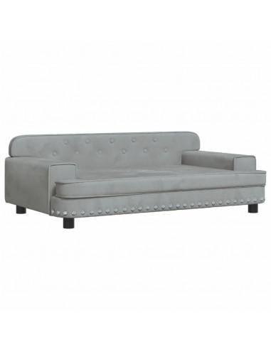 Divano per Bambini Grigio Chiaro 90x53x30 cm in Velluto