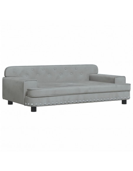 Divano per Bambini Grigio Chiaro 90x53x30 cm in Velluto