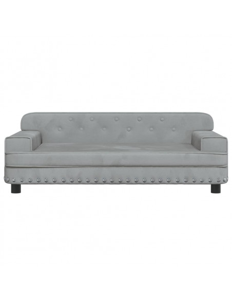 Divano per Bambini Grigio Chiaro 90x53x30 cm in Velluto