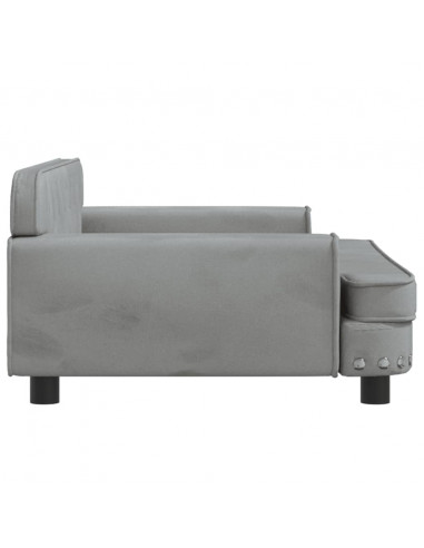 Divano per Bambini Grigio Chiaro 90x53x30 cm in Velluto