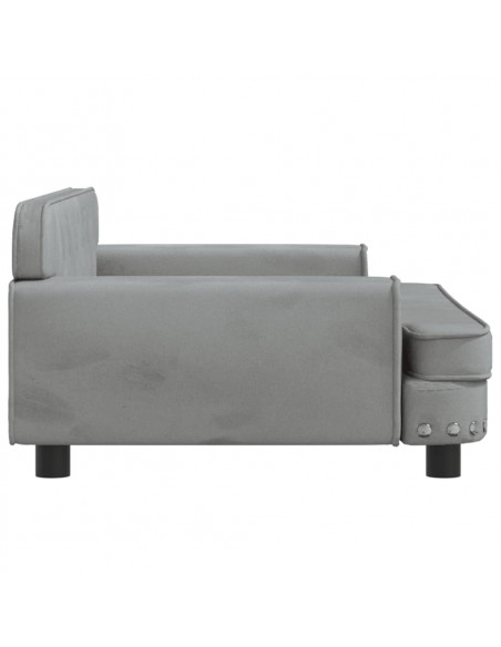 Divano per Bambini Grigio Chiaro 90x53x30 cm in Velluto