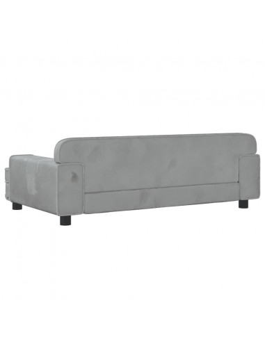 Divano per Bambini Grigio Chiaro 90x53x30 cm in Velluto