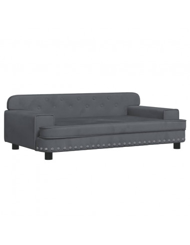 Divano per Bambini Grigio Scuro 90x53x30 cm in Velluto