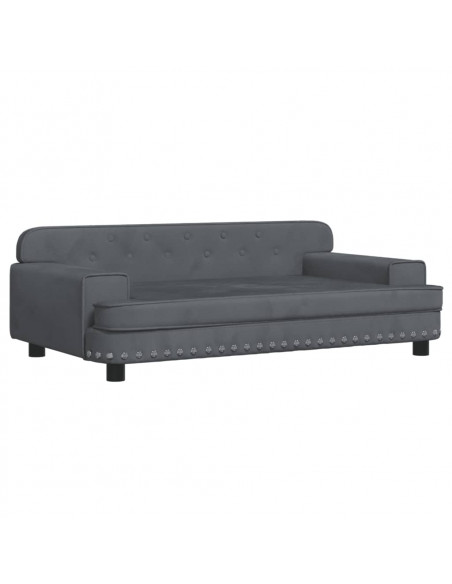 Divano per Bambini Grigio Scuro 90x53x30 cm in Velluto
