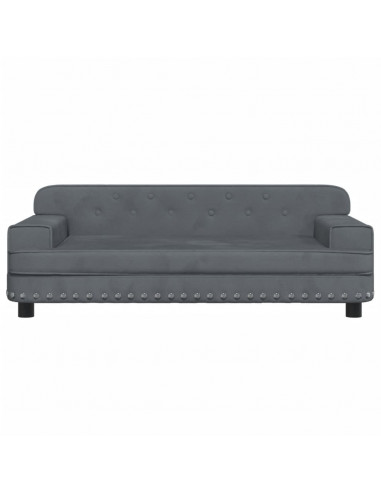 Divano per Bambini Grigio Scuro 90x53x30 cm in Velluto