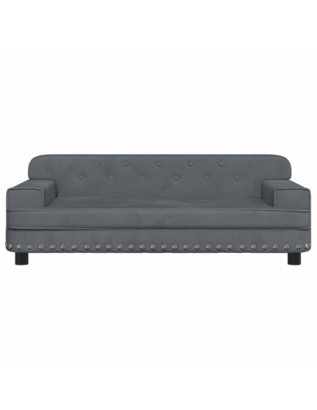 Divano per Bambini Grigio Scuro 90x53x30 cm in Velluto