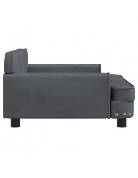 Divano per Bambini Grigio Scuro 90x53x30 cm in Velluto