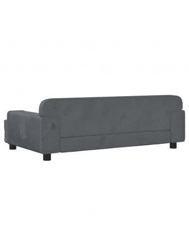 Divano per Bambini Grigio Scuro 90x53x30 cm in Velluto