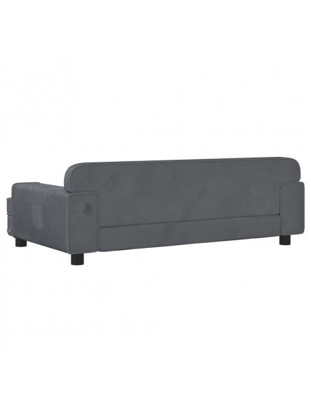 Divano per Bambini Grigio Scuro 90x53x30 cm in Velluto