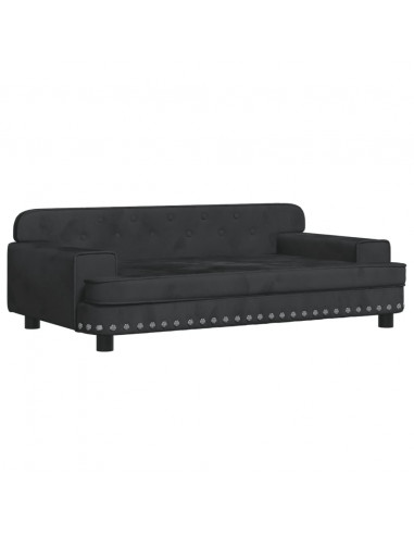 Divano per Bambini Nero 90x53x30 cm in Velluto