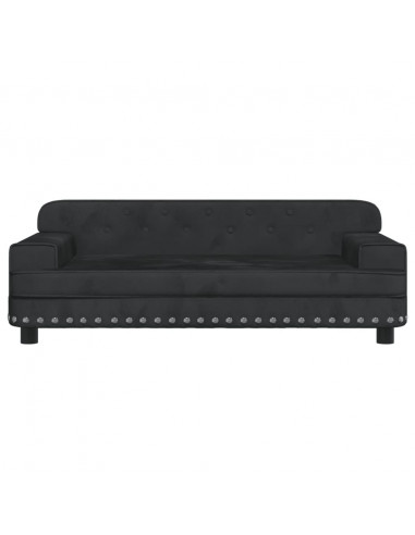 Divano per Bambini Nero 90x53x30 cm in Velluto