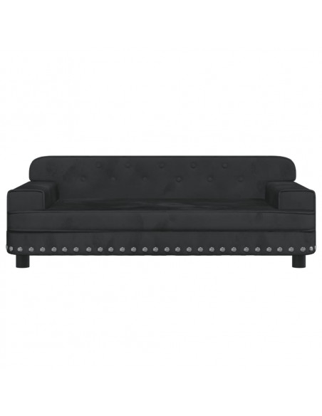 Divano per Bambini Nero 90x53x30 cm in Velluto