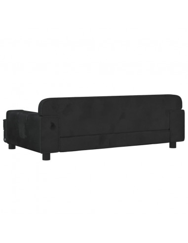 Divano per Bambini Nero 90x53x30 cm in Velluto