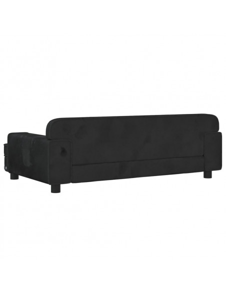 Divano per Bambini Nero 90x53x30 cm in Velluto