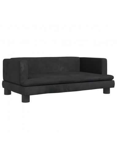 Divano per Bambini Nero 80x45x30 cm in Velluto