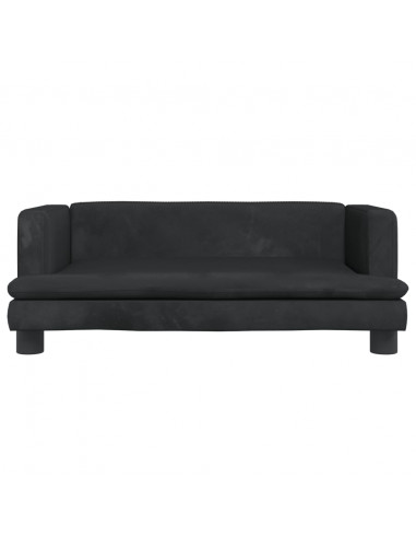 Divano per Bambini Nero 80x45x30 cm in Velluto
