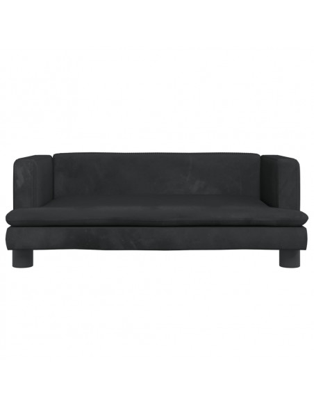 Divano per Bambini Nero 80x45x30 cm in Velluto