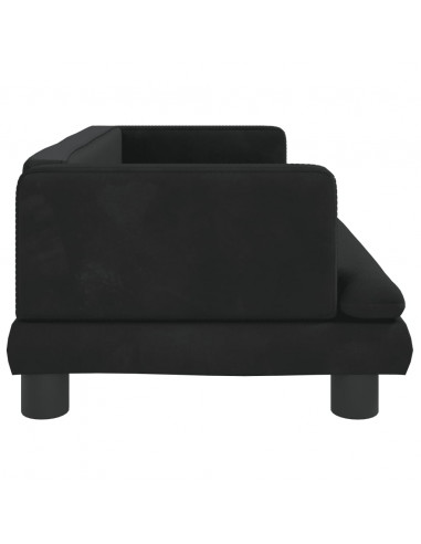 Divano per Bambini Nero 80x45x30 cm in Velluto