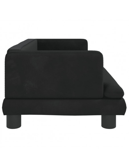 Divano per Bambini Nero 80x45x30 cm in Velluto