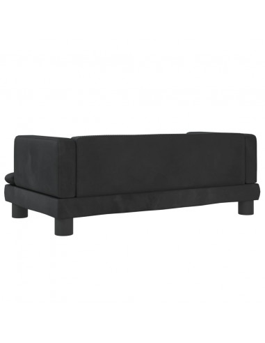 Divano per Bambini Nero 80x45x30 cm in Velluto