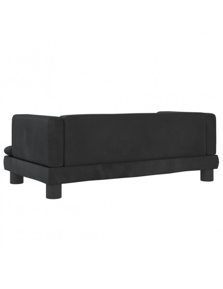 Divano per Bambini Nero 80x45x30 cm in Velluto